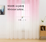 Gri Antasit Füme Üstden Renk Geçişli Tül Perde Pembe