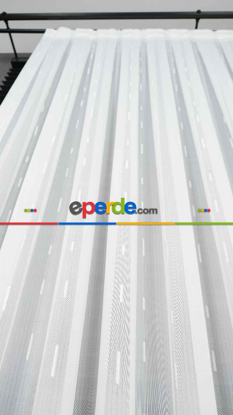 Düz Sade Tül, Sade Hafif Çizgili Tül Perde, Modern Ütü İstemez Kırışmaz Tül Perde, Havana