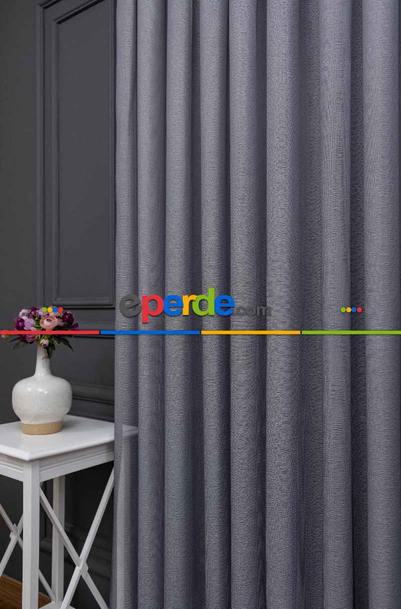 Antrasit Renkli Kedi Tırmalamalarına Dayanaklı Tül Perde