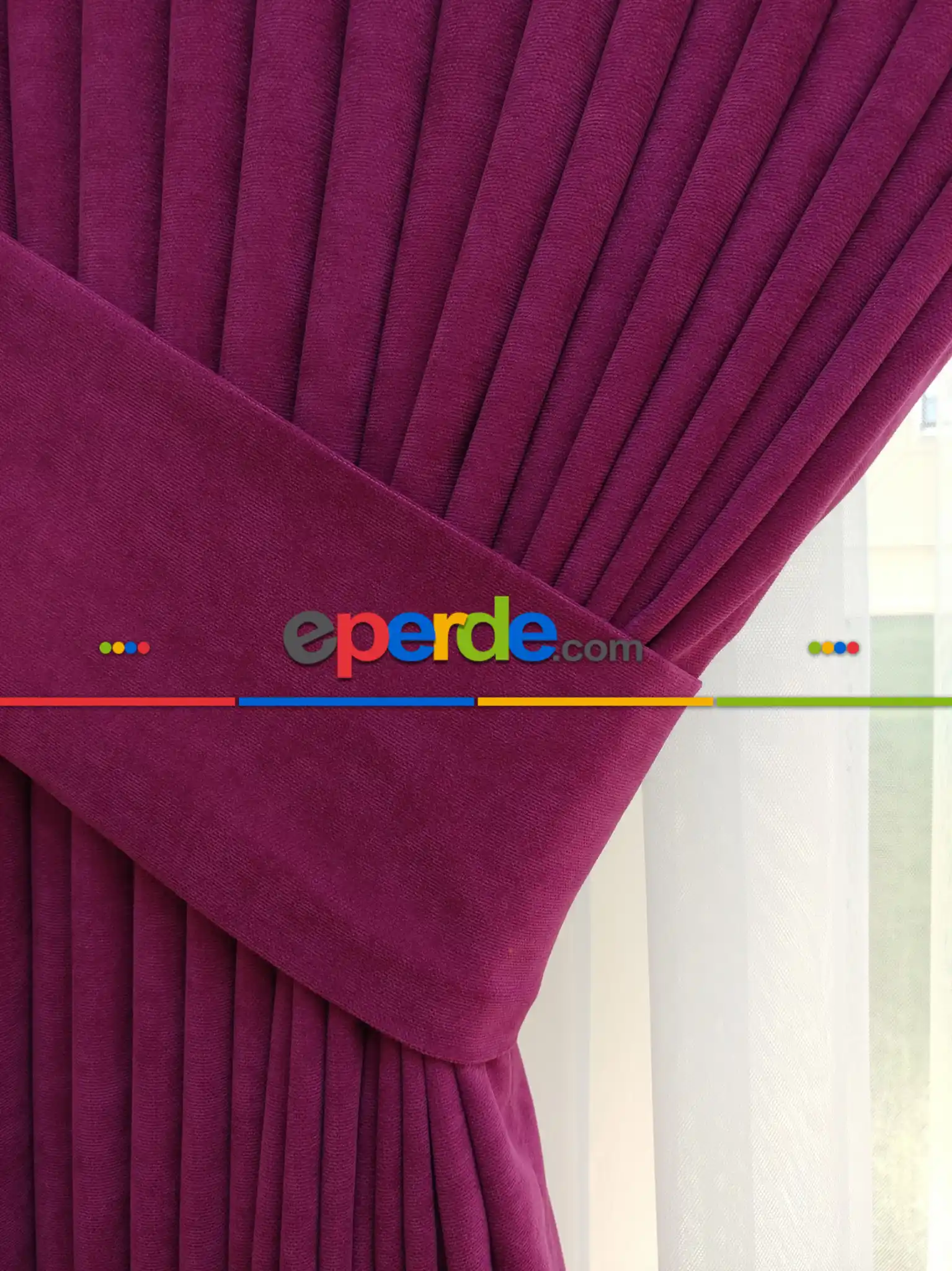 Mürdüm Düz Sade Fon Perde ( Dökümlü Fon )- Mürdüm Koyu