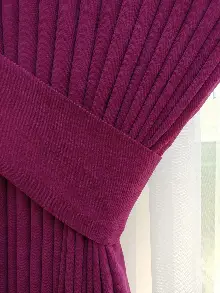 Mürdüm Düz Sade Fon Perde ( Dökümlü Fon )- Mürdüm Koyu