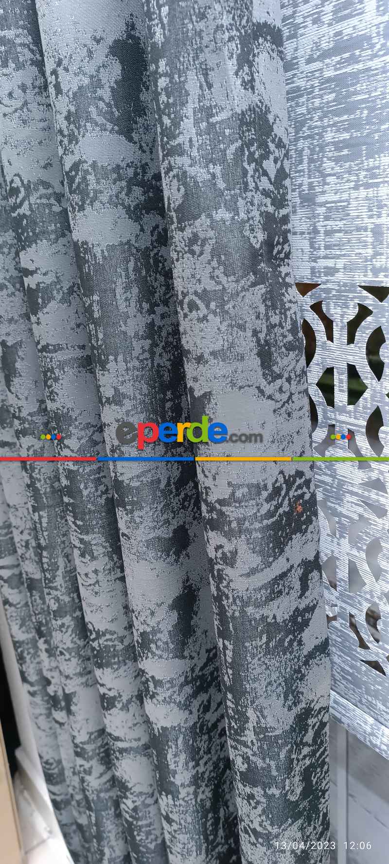 Yatak Odası - 2023 Elit Modern Damask Desenli Fosforlu İplik Dokuma Fon Perde - 3