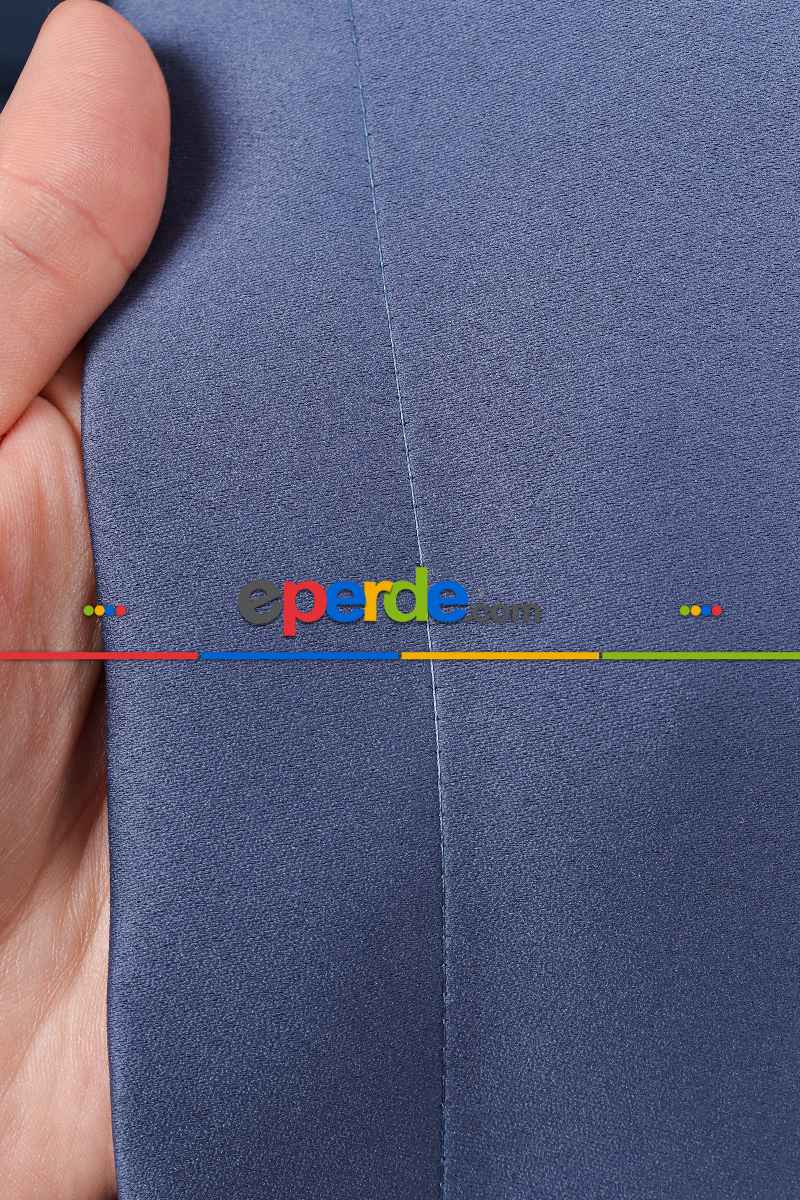 Yatak Odası Fon Perde - Parlement Mavi Blackaut Fon Perde 0 Işık Geçirmez