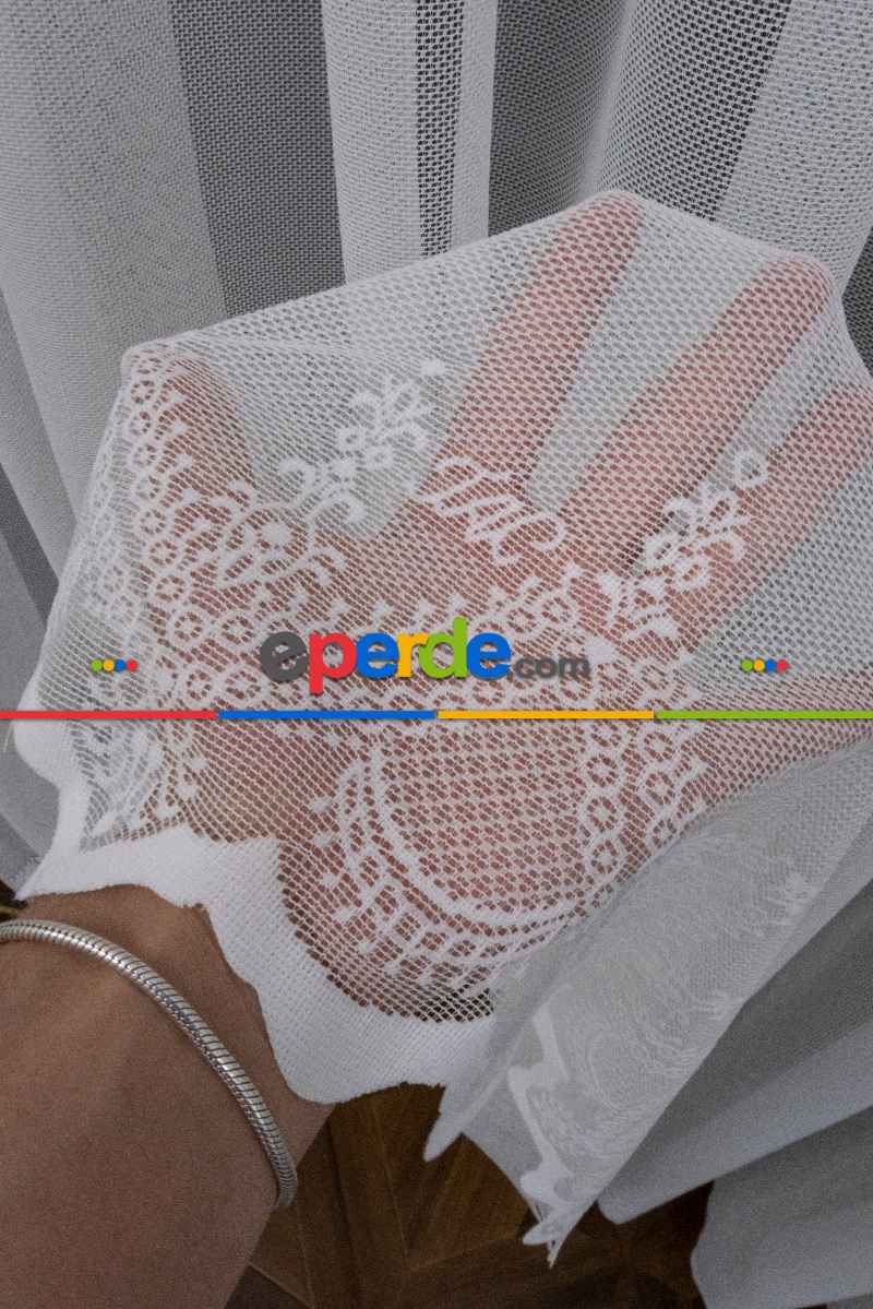 Taç Tül Perde Yeni Düz Sade Moda Tasarım Tül Etek İşlemeli Ütü İstemez Tül