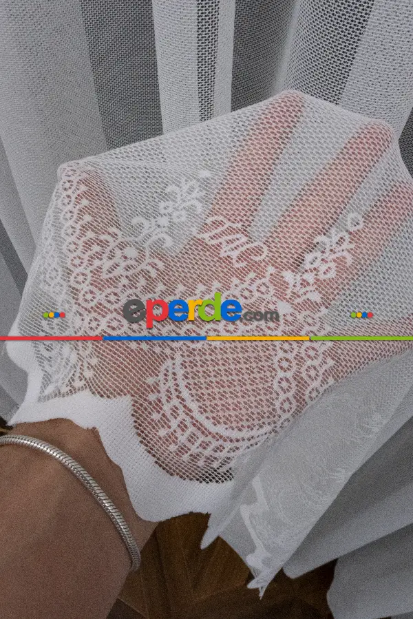 Taç Tül Perde Yeni Düz Sade Moda Tasarım Tül Etek İşlemeli Ütü İstemez Tül