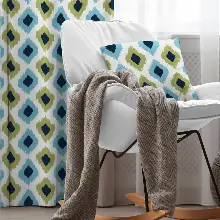 Genç Odası - Damla Fon Perde Evim1503-4 Kumaşı Kalındır Duck Bezi Değildir- Mavi-beyaz