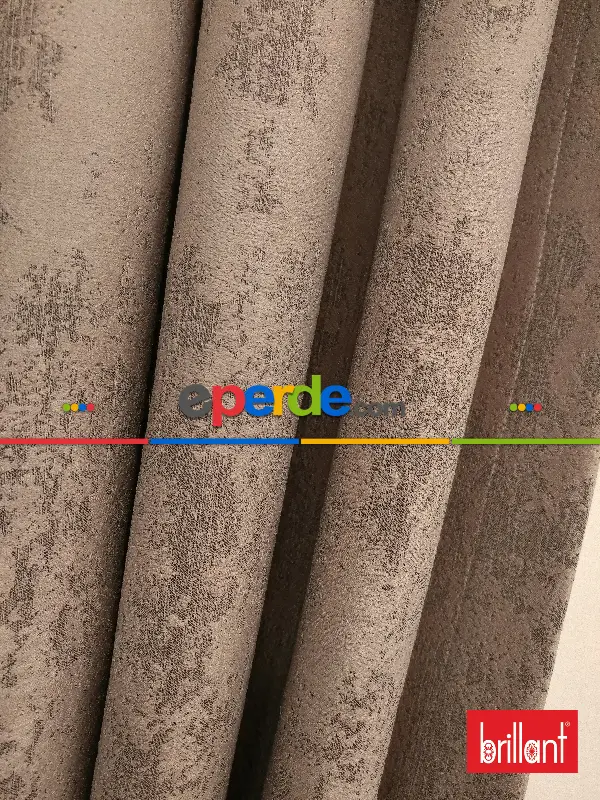 Brillant Jakar Fon Açık Vizon Renk Düz Fon Perde - Vizon Rengi