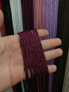 Bordo Jumbo Zincir Serisi İp Perde- Bordo