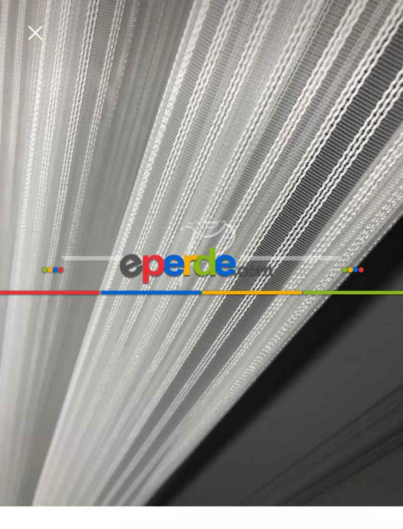 Salon - Brillant Düz Çizgili Ağır Gramajlı Lüx Tül Perde