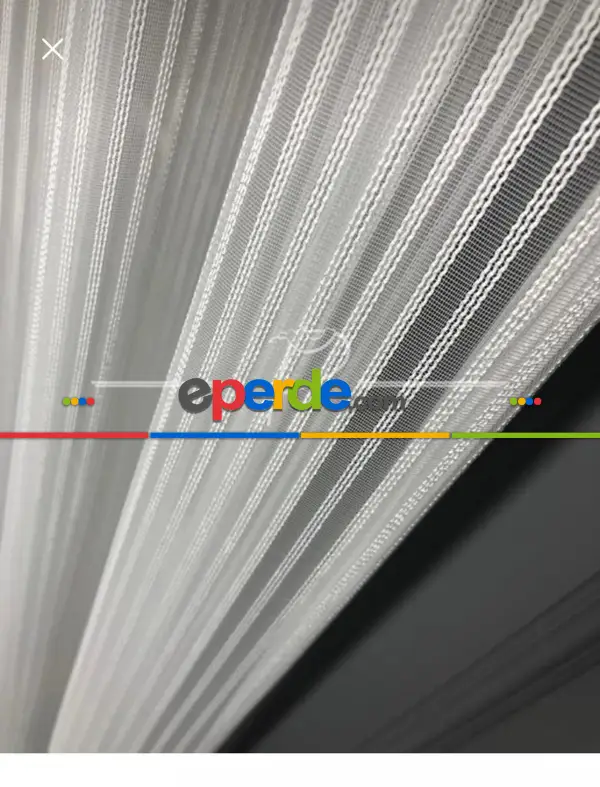 Salon - Brillant Düz Çizgili Ağır Gramajlı Lüx Tül Perde