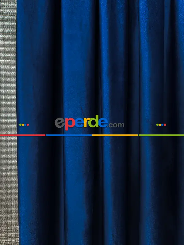 Yatak Odası - Koyu Lacivert İthal Kadife Fon Perde, Premium Kalite Serisi Kadife Fon Perde