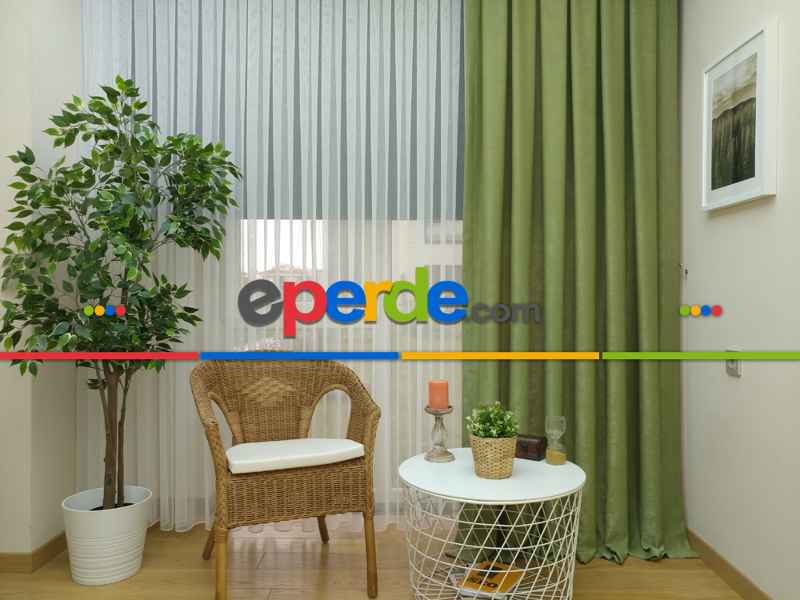 Soft Fıstık Yaşılı Fon Perde Geniş En (285)- Fıstık Yeşili