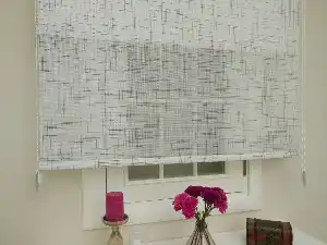 Salon - Keten Tül Stor Wicker - Çiftli Sistem Tül Stor Perde (wicker)- Gri-füme-antrasit