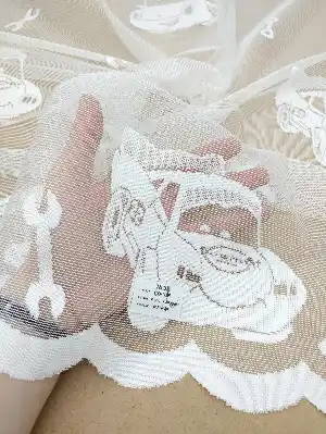Şimşek Mcqueen Krem - Erkek Çocuk Odası Tül Perde Arabalı- Krem