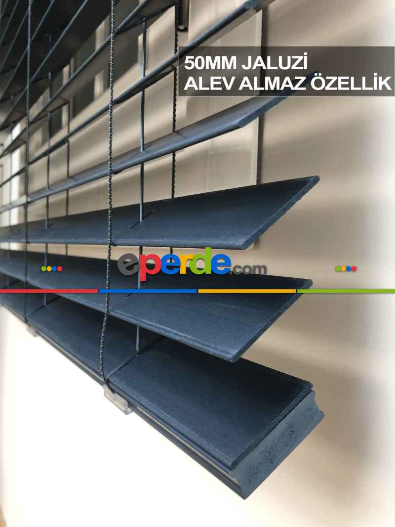 Mutfak Ahşap Jaluzi Perde- Lacivert