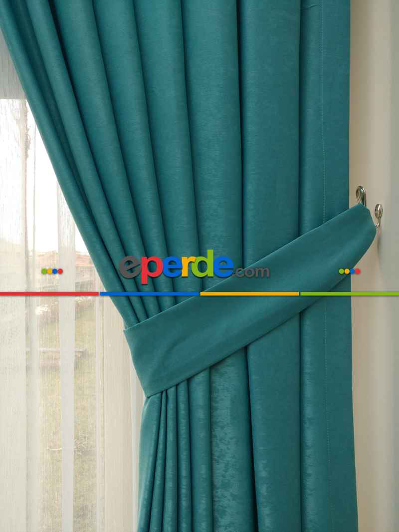 Soft Koyu Mint Fon Perde (180)- Mint