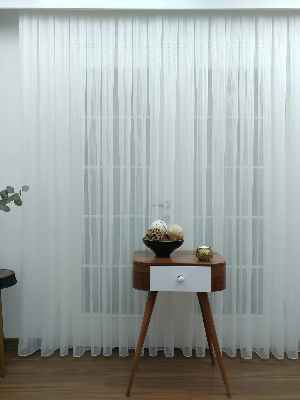 Perdeks Home Tül Perde 05 Lux Series- Ekru - Kurşunlu Tül