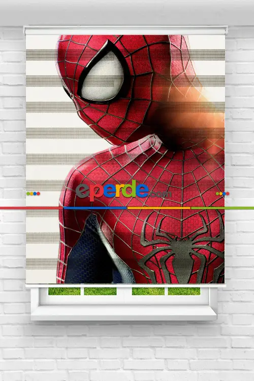 Genç Odası - Örümcek Adam (spiderman) Baskılı Zebra Perde