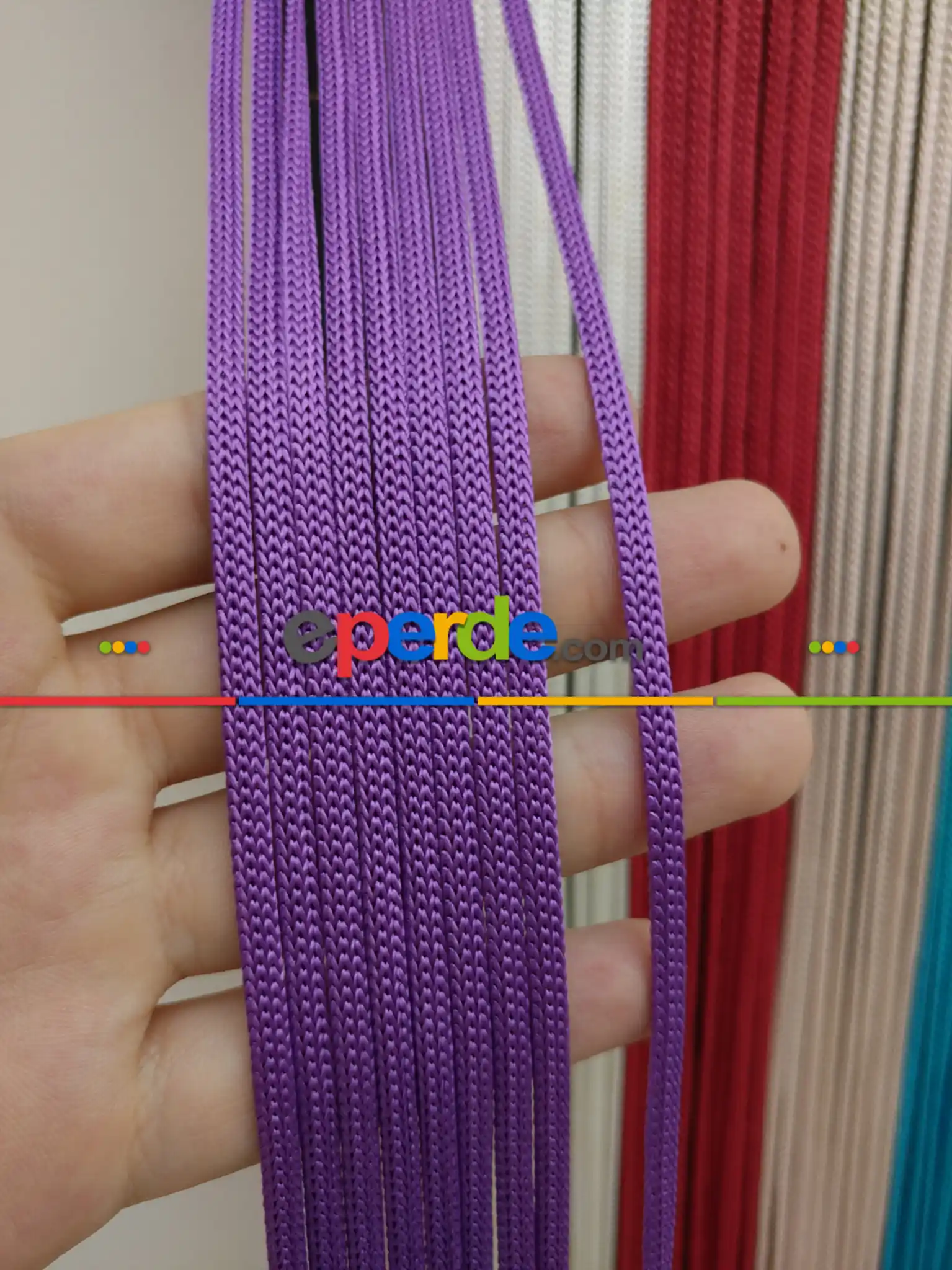 Eflatun Rengi İp Perde Jumbo Zincir Serisi- Eflatun