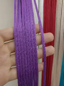 Mutfak İp Perde - Eflatun Rengi İp Perde Jumbo Zincir Serisi- Eflatun