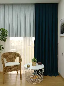 Oturma Odası - Soft Fon Perde- Yeşil Koyu Yeşil