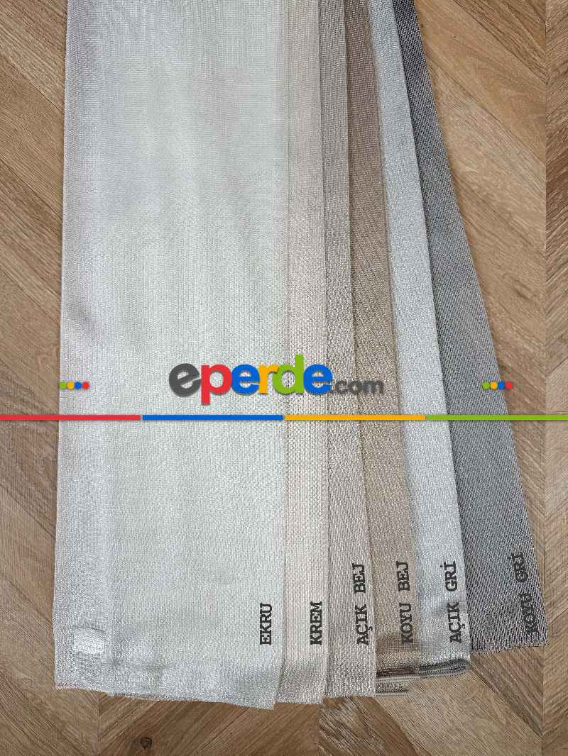 Yatak Odası - 6 Farklı Renk Tül Perde, Ağır Gramajlı Premium Seri, Kurşunlu Tül