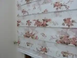 80x200 Güllü Çiçekli (zebra Perde)- Plant- Gül Kahve