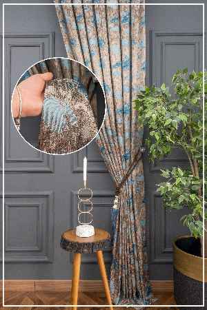 PatineDesenli Desenli Jakar Fon Perde 180 Cm