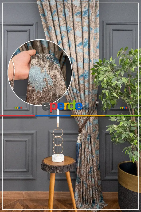 PatineDesenli Desenli Jakar Fon Perde 180 Cm