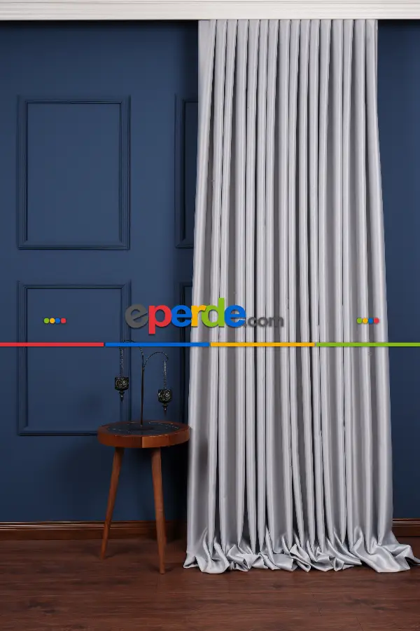 Yatak Odası Fon Perde - Gök Mavisi Işık Geçirmez Blackout Fon Perde