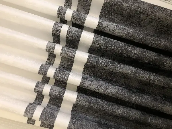 Gri Krem - Patine Desenli 1. Sınıf Jakarlı Pano Fon Perde