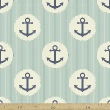 Bebek Odası Fon - Çapa Desenli Fon Perde Evm612 Kumaşı Kalındır Duck Bezi Değildir- Lacivert