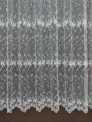 Brode İşlemeli Nakışlı Tül Perde- Ekru