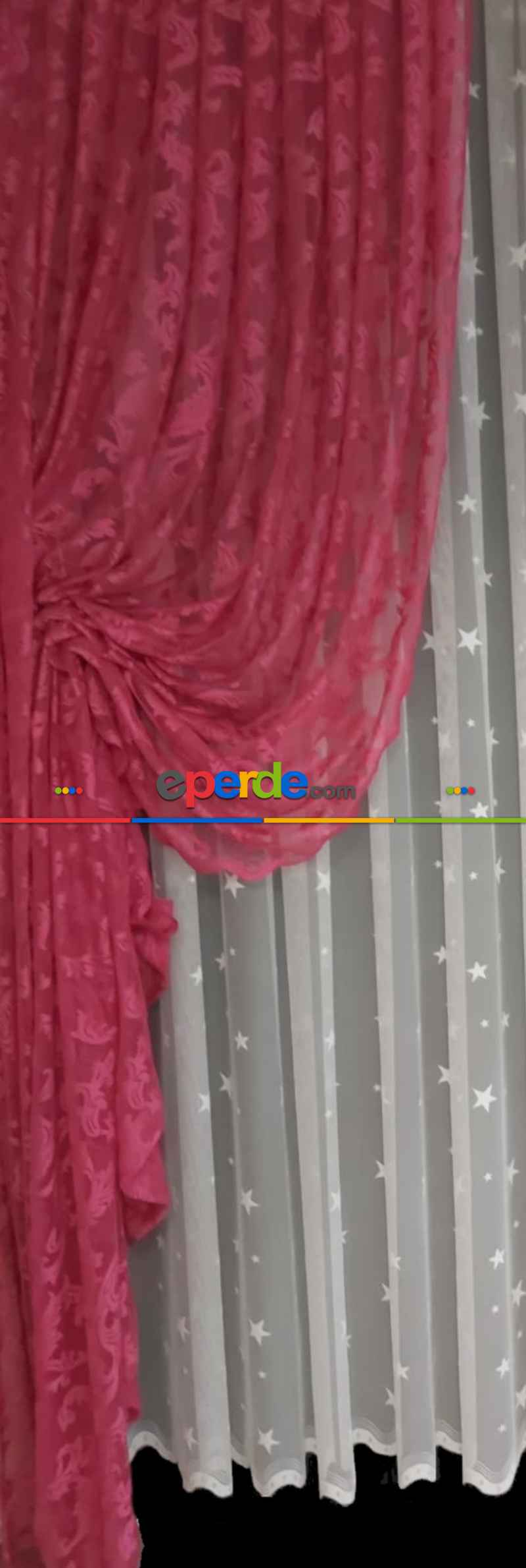 Tül Fon Fuşya Fon Perde- Fuşya