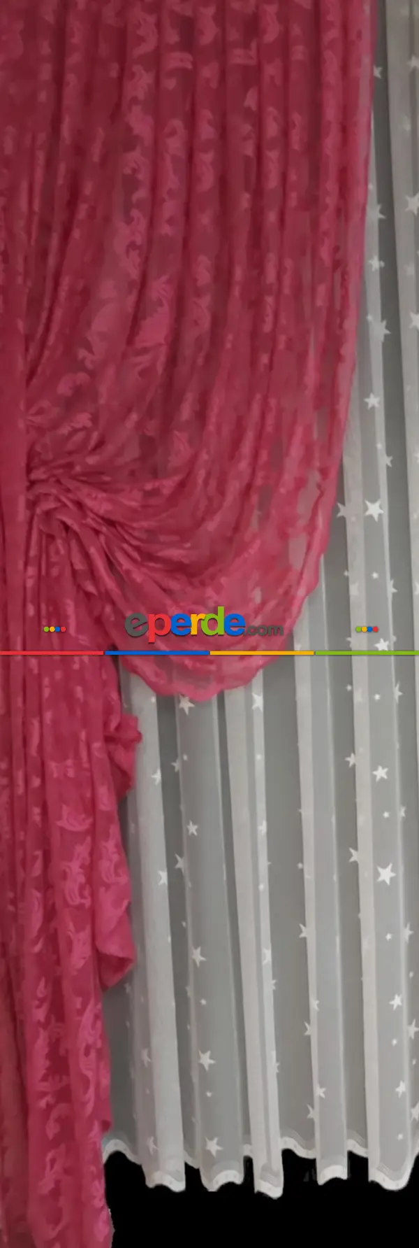 Tül Fon Fuşya Fon Perde- Fuşya