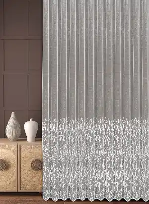 Ağaç Desenli Bahar Dalı Örme Tül Perde 1. Kalite