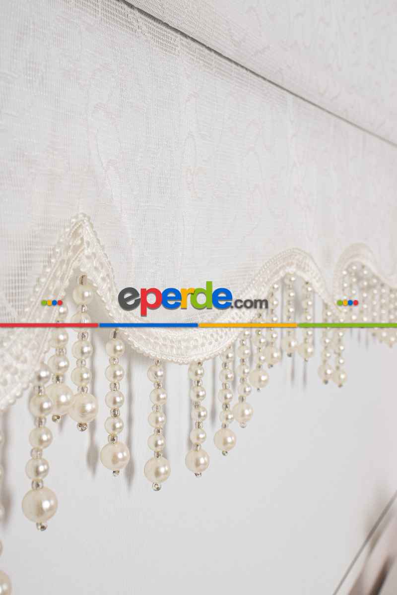 Brillant - Yeni Sezon Spor Model Stor Perde - Çiftli Sistem Tül Ve Stor Perde - Ekru Renk