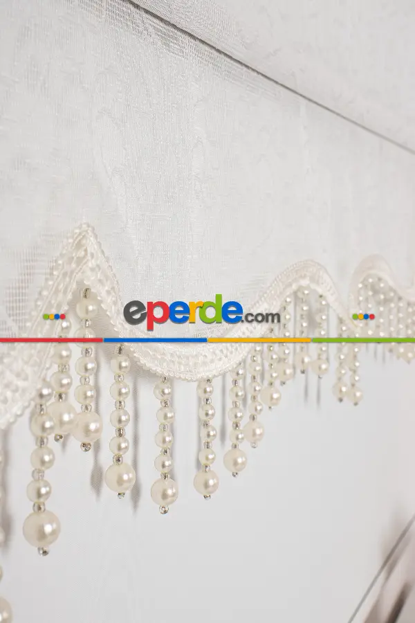 Brillant - Yeni Sezon Spor Model Stor Perde - Çiftli Sistem Tül Ve Stor Perde - Ekru Renk