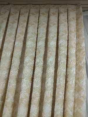 Krem Desenli Jakar Fon Perde (180)- Krem