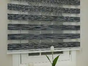 Lüx Bambu Zebra Perde Ahşap Görünümlü -füme- Füme