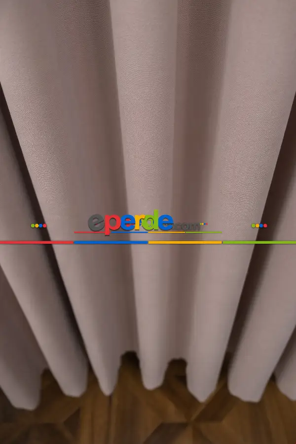 Düz Dökümlü Fon Perde - Pudra (dikim Ücreti Fiyata Dahildir)