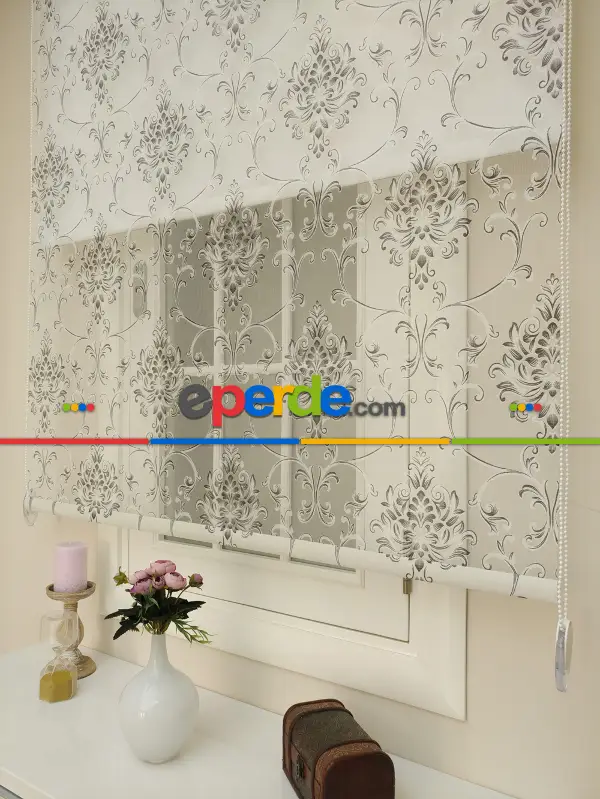 Yakma Tül Stor - Çiftli Sistem Desenli Perde (burn Out)- Antrasit