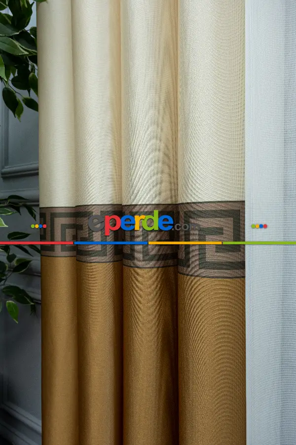 Lens Akıllı Dikey Tül Perde Versace-43- Çok Renkli 2