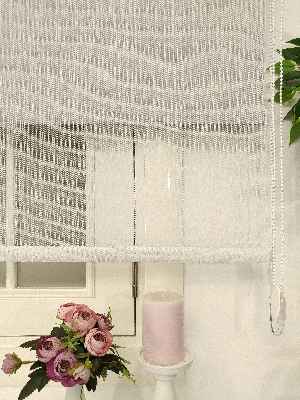 Çiftli Sistem Tül Stor Beyaz Örme Tül- Beyaz