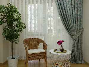 Salon Perdesi - Gri Yeşil Desenli Jakar Fon Perde (180)- Antrasit