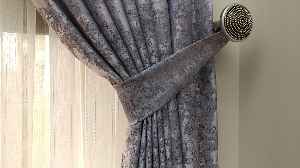 Patinedesenli Lila Koyu Renk Jakar Desenli Fon Perde- Lila Koyu Lila