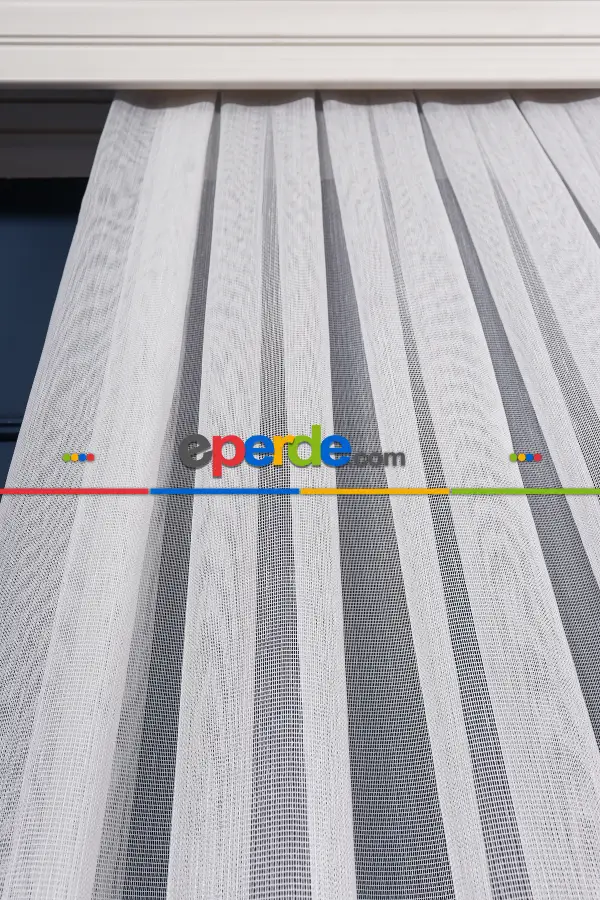 Palermo Düz Tül Perde Ekru-antrasit Gri