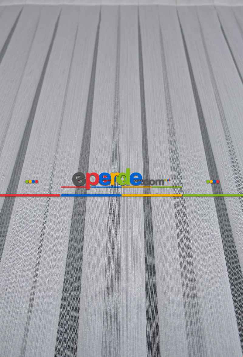 Sık Dokulu Çizgili Yeni Trend Düz Tül Perde ( Ütü İstemez)