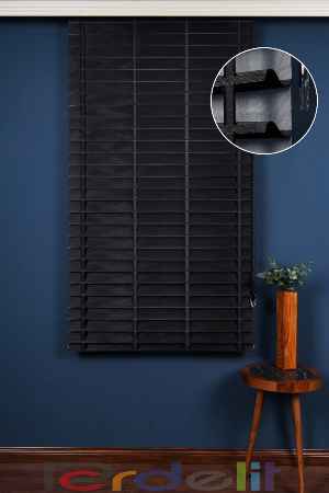 Siyah 50mm Silüet Kumaş Jaluzi Perde
