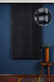 Siyah 50mm Silüet Kumaş Jaluzi Perde